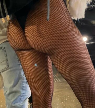 Behind Fishnet Booty Sexy Girl