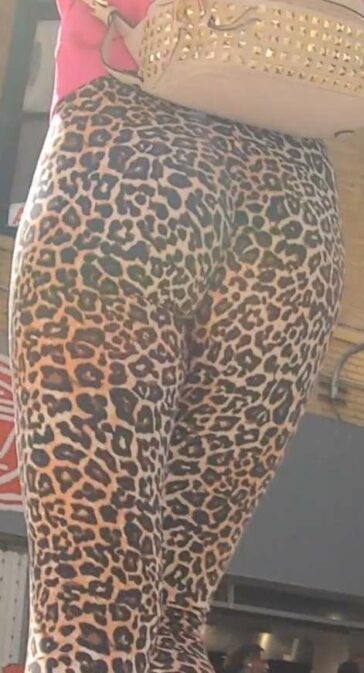 Cheetah Leggings Hottie Candid Ass