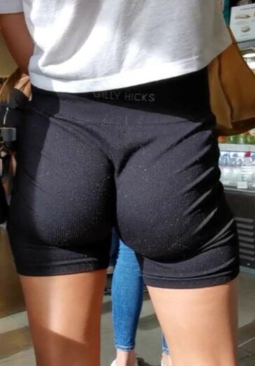 Fit Body Teen In Black Shorts Bending Over