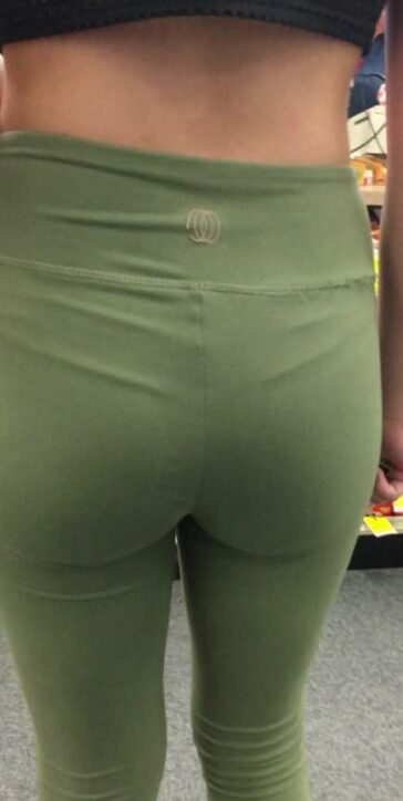 Green Leggings Candid Teen VTL