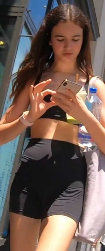 JB Teen In Black Shorts Street Candid