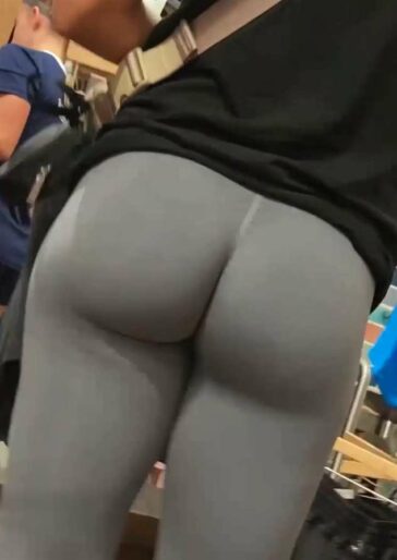 So Tight Grey Leggings Candid Ass