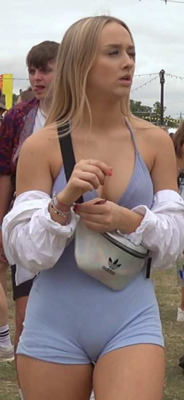 Blonde Angel In Blue Shorts