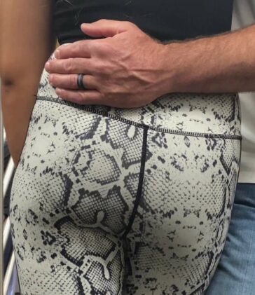 Daugther In Leggings Protected By Father