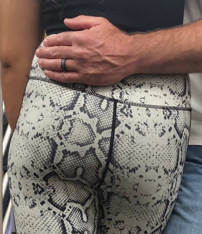 Daugther In Leggings Protected By Father