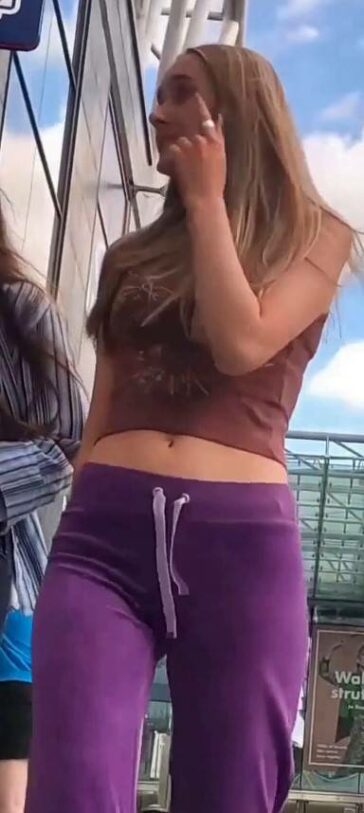 Purple Pants Teen Candid Ass
