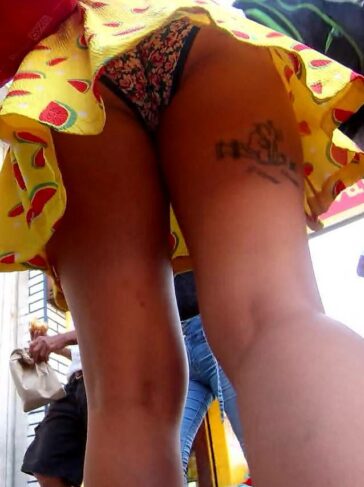 Tatooed Latina Upskirted