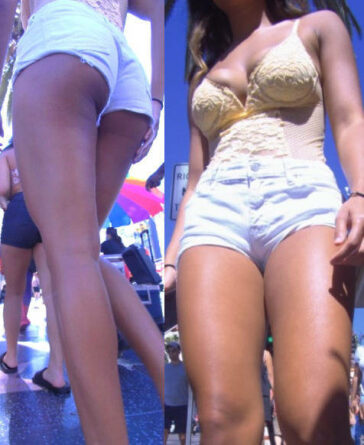 White Shorts Fit Body Brunette