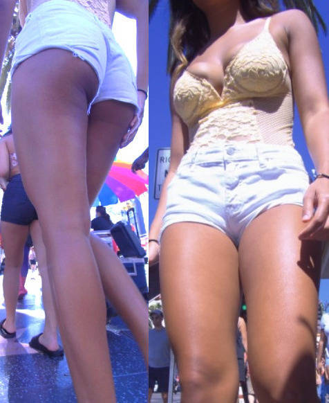 White Shorts Fit Body Brunette