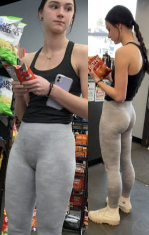 Young Fit Teen In Grey Leggings