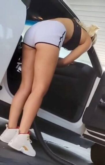 Awesome Candid Ass Baddie In White Shorts