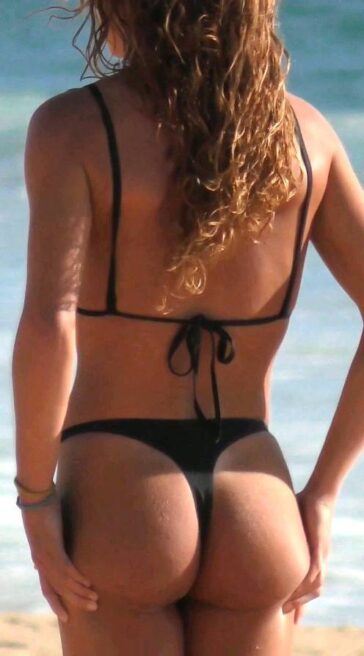 Black Thong Skinny Babe Beach Candid