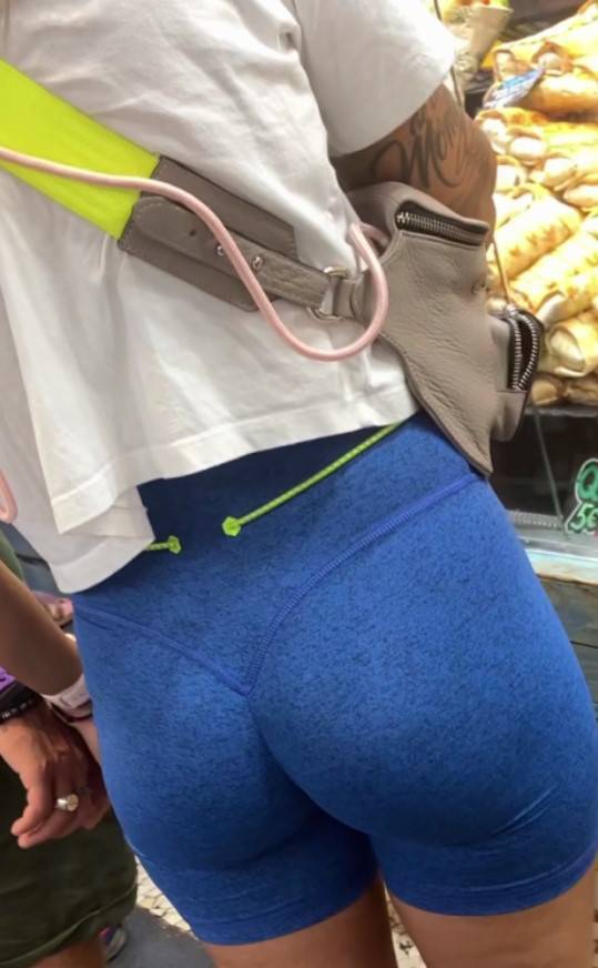 Sexy Tourist Ass In Blue Shorts