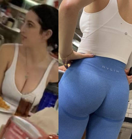 Busty HS Teen In Blue Leggings