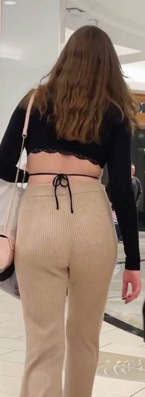 Flare Pants Girl and Sexy Friend In Short Skirt