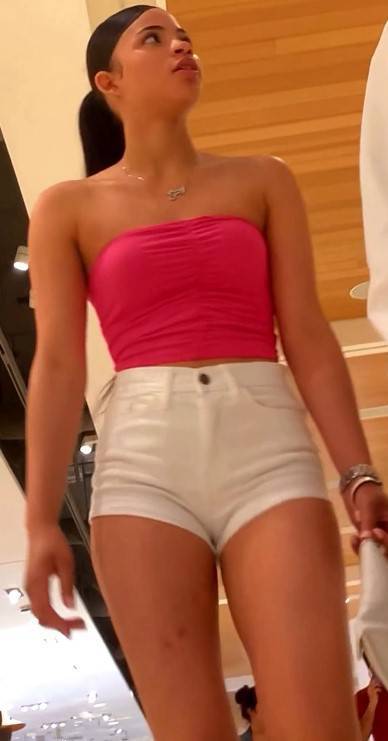 Lateena In White Shorts