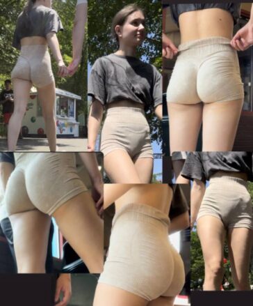 Sexy Candid Teen Ass GF In Shorts