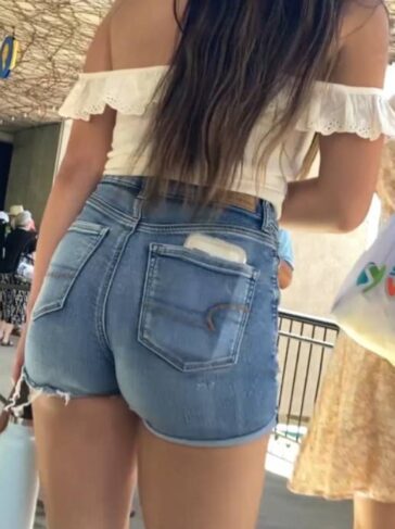 Brunette Teen In Shorts Sexy Ass