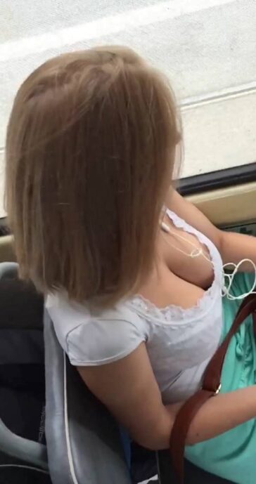 voyeur braless cleavage 