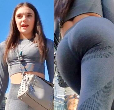 Candid Teen In Grey Outfit