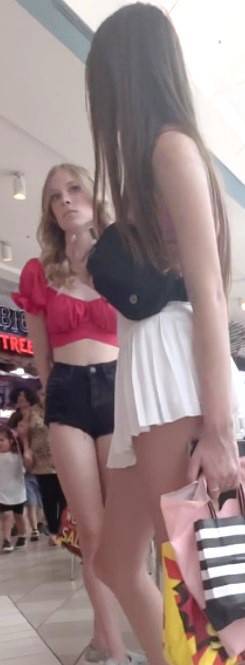 Candid Teens In Shorts Shopping Compilation