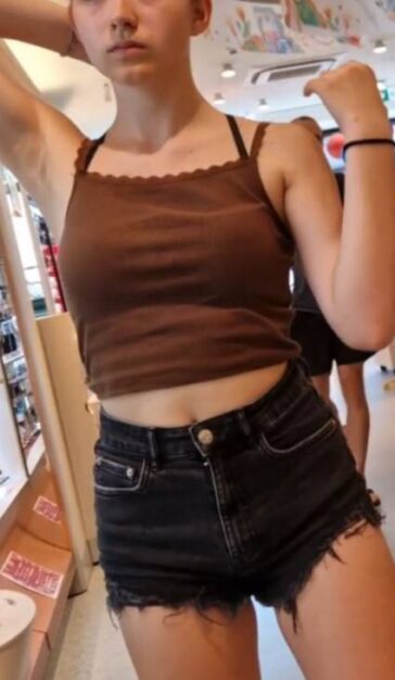 JB Teen In Black Shorts Creepshot Ass