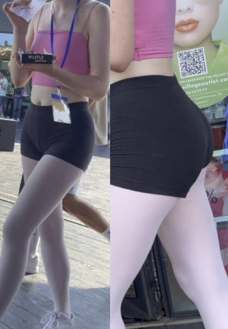 Pale JB Teen In Black Shorts Gorgeous Body