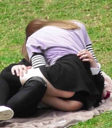 Horny Schoolgirl Upskirt At The Park