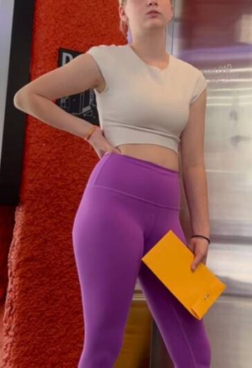 Pretty Face Daughter In Purple Leggings