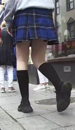 Two Blue Skirt Schoolgirls