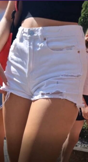 White Shorts Candid Teen
