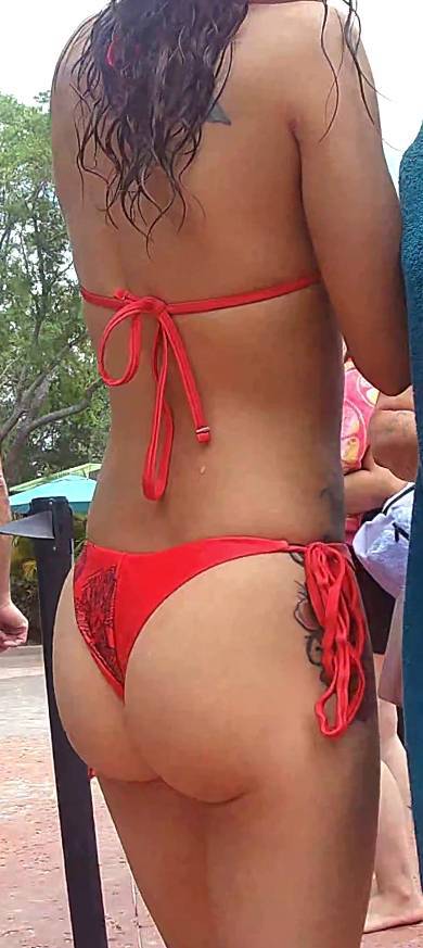 Red Thong Latina Creepshot