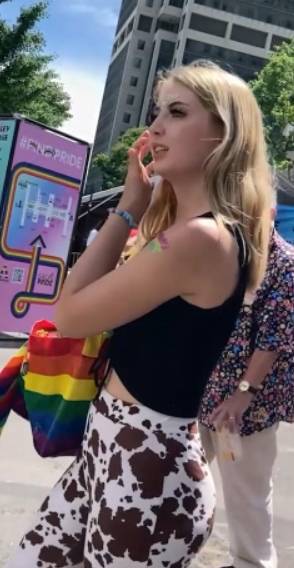 Cow Leggings Blonde Teen Epic Ass