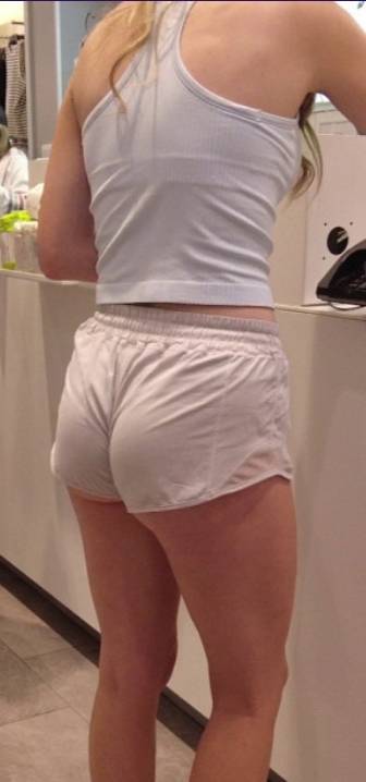 Hungry Ass Teen In White Shorts