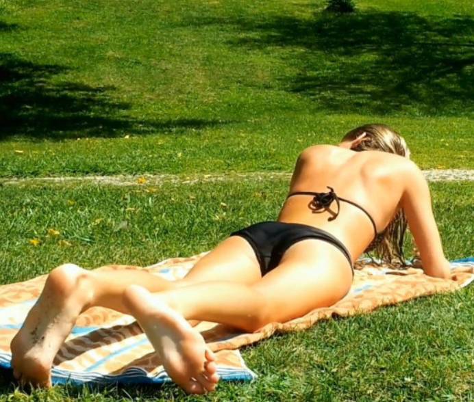 Cute JB Teen In Black Bikini
