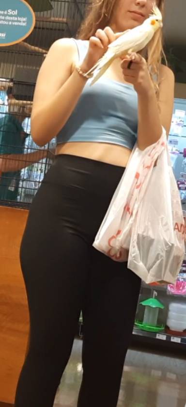 Hot Daugther Teen In Black Leggings
