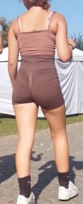 Awesome Ass JB Teen In Brown Shorts