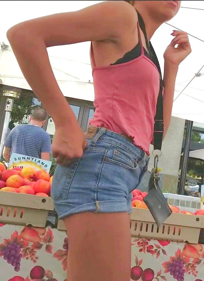 Hot Teenie In Denim Shorts
