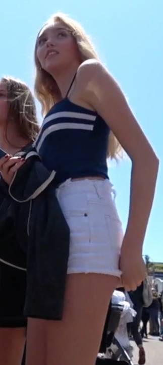 JB Teen Blonde Godess In White Shorts