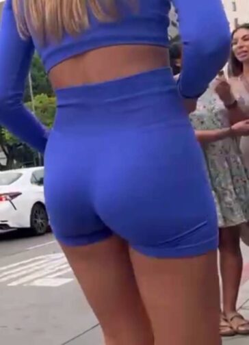 Sexy Ass Girl In Blue Outfit