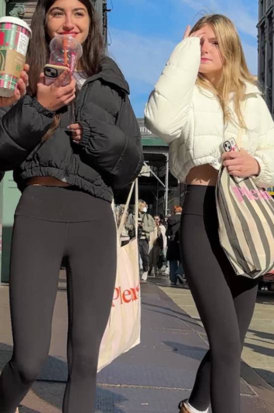 Shopping With Two Hot Teens In Leggings