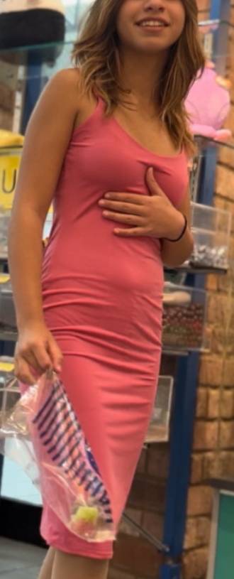 Young Teen In Pink Dress