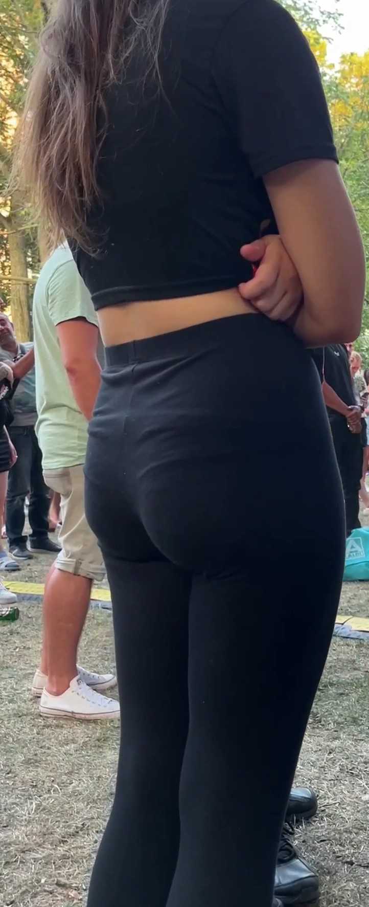 Adorable JB Teen In Black Leggings VPL