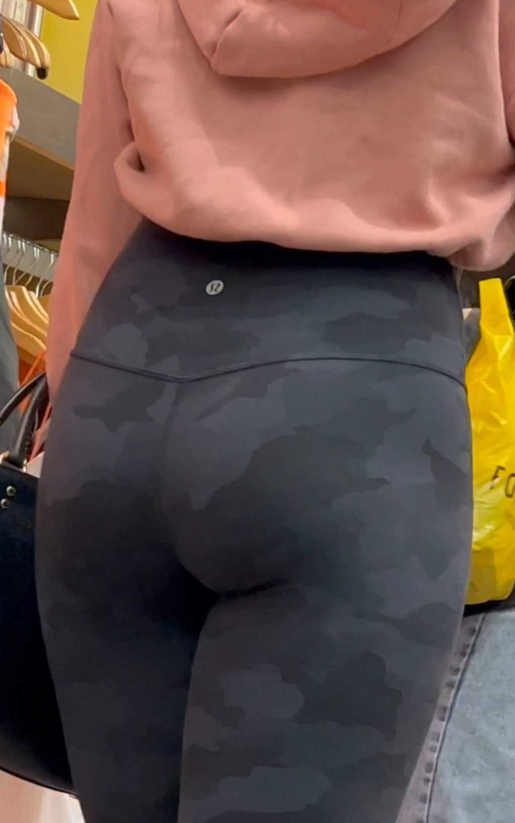 Camo Leggings Blonde Close Up Ass