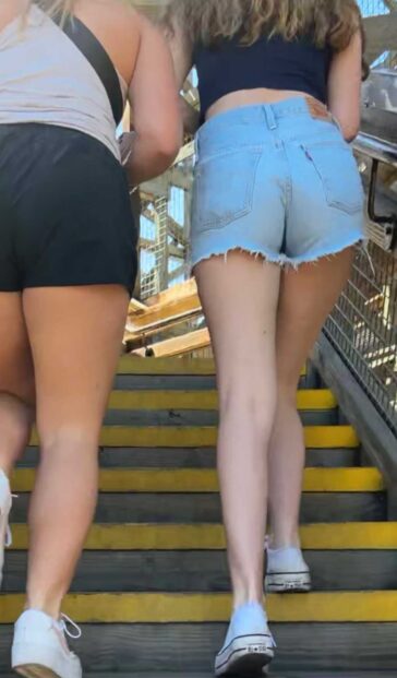 Following Two Teens In Shorts