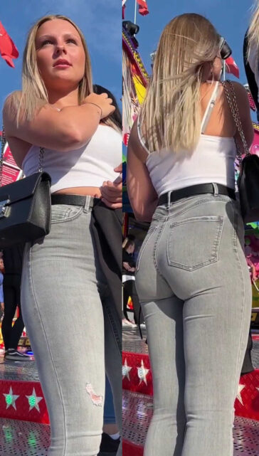 Beautiful Blonde Teen In Jeans Thick Ass