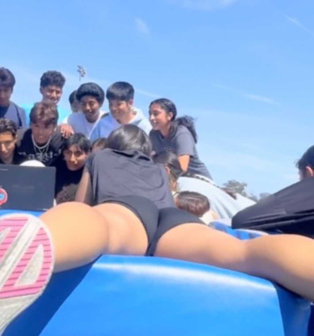 Track Teen In Black Spandex Shorts Amazing Ass