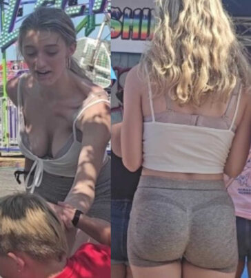 Blonde Teen Showing Off Boobs