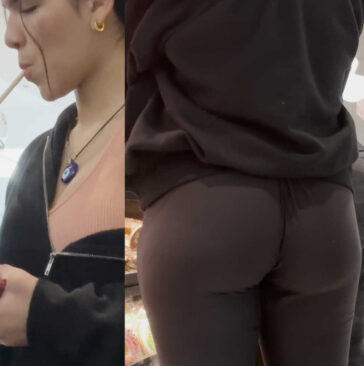 Candid Latina Teen In Black Leggings Bubble Ass