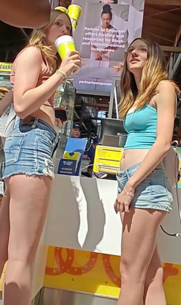 Gorgeous Body Teen Duo In Shorts